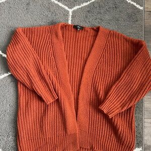 Lulus Need to Know Rust Brown Knit Cardigan Sweater